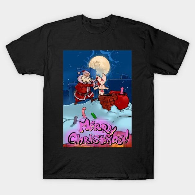 Adult Merry Christmas T-Shirt by okunevart